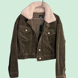 Wild Fable Green Corduroy Cropped Jacket Retro Size XL